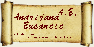 Andrijana Busančić vizit kartica